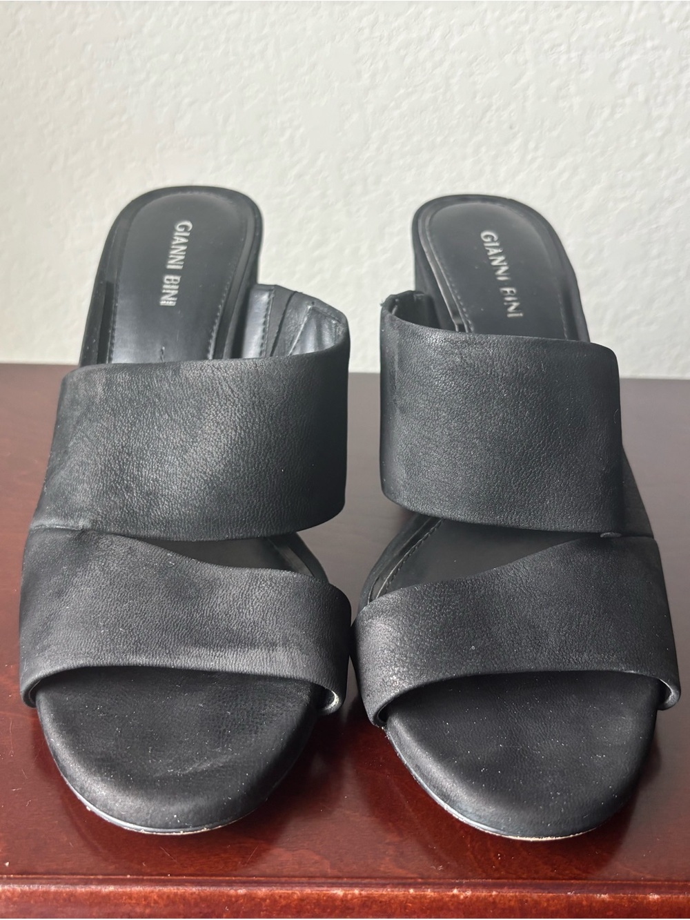 Gianni Bini Black Suede Mules